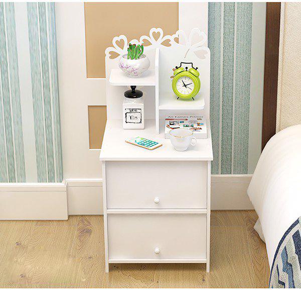 Kệ đầu giường cánh hoa 2 ngăn tủ màu trắng thanh lịch 504-2B (75x34,5x35cm) - HOME DECOR