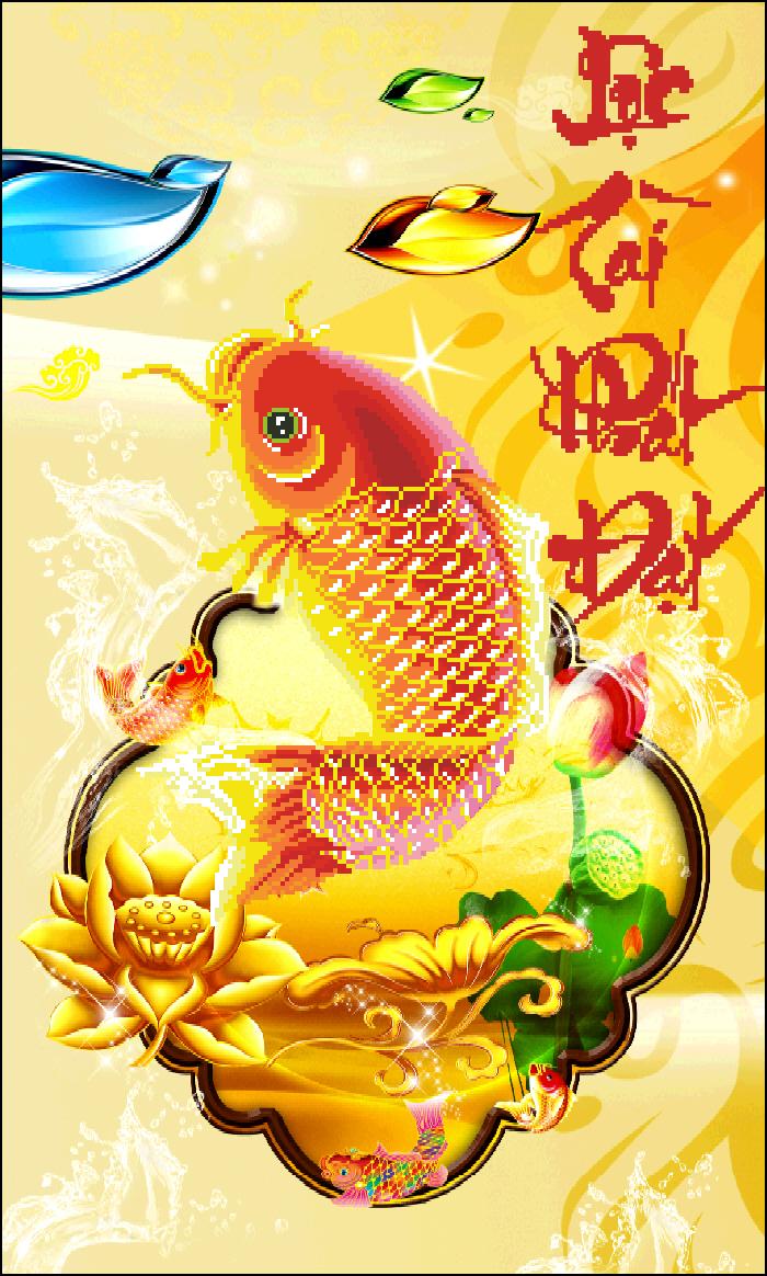 Tranh thêu chữ thập lộc tài phát đạt 2