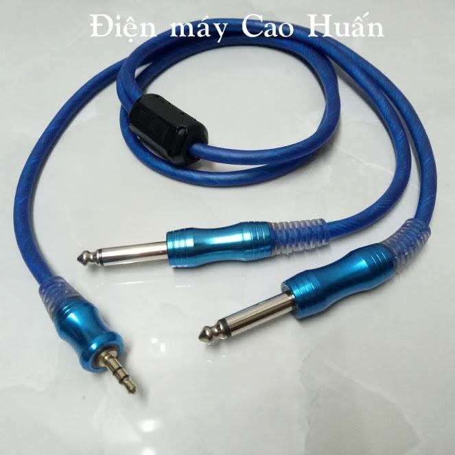 Dây jack 3.5mm ra 2 đầu 6.5mm dài 1m