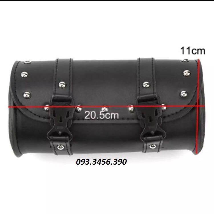 Túi da tròn mini treo xe đạp motor