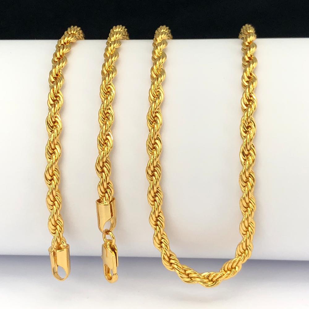 Dây chuyền nam nữ mạ vàng 24K cao cấp - soắn thừng MN668