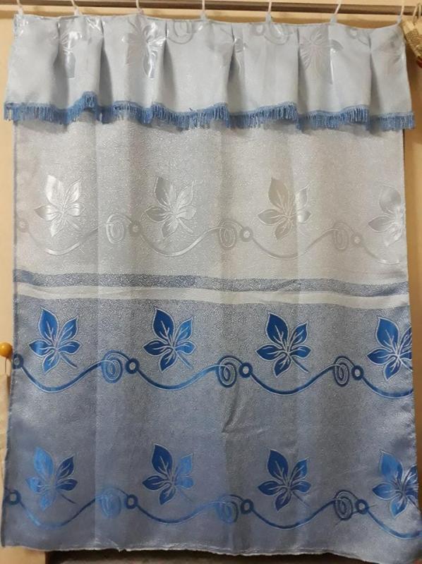 RÈm cửa vải gấm xanh may sẵn