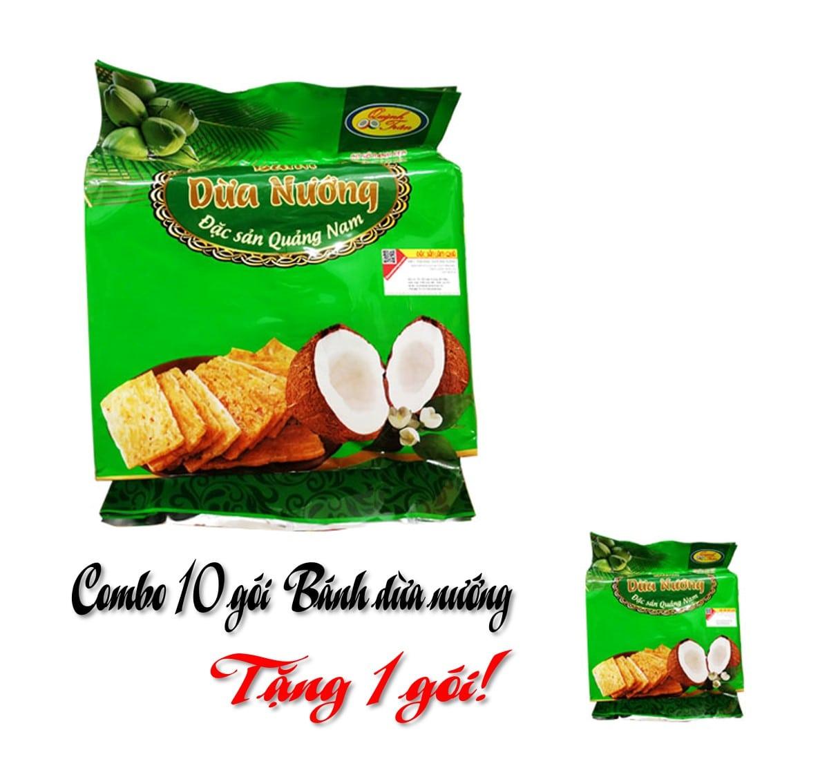 Sỉ 10 gói Bánh dừa nướng Quỳnh Trân đặc sản Quảng Nam