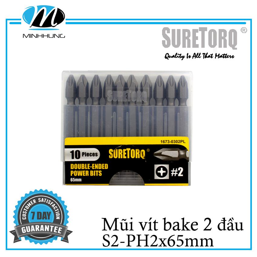 Mũi xiết vít bake 2 đầu suretorq 1673-0302pl ph2 65mm mũi vít từ tính