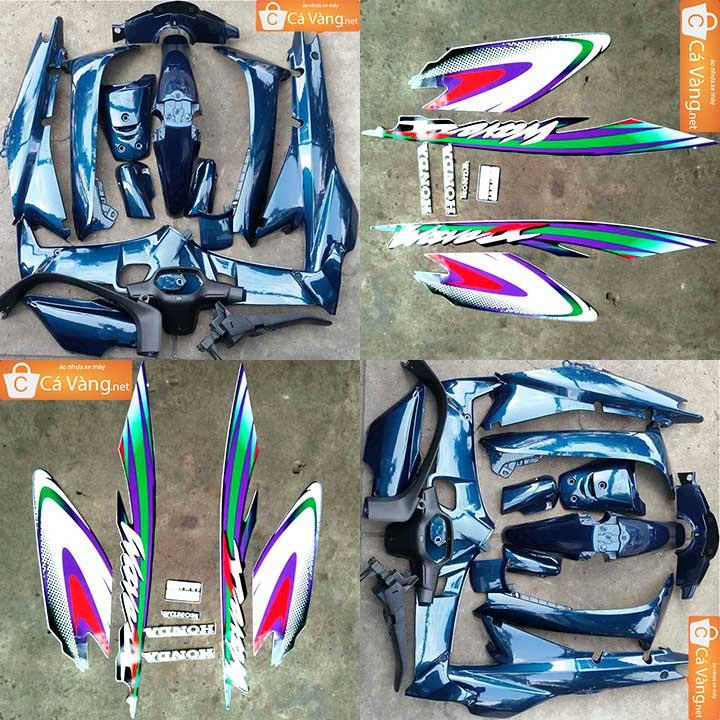 [HCM]Bộ vỏ nhựa xe máy + Tem xe Wave A Alpha 2002 màu XANH NHỚT PP
