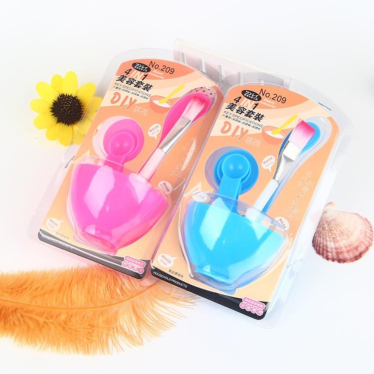 Combo 02 bộ bát trộn đắp mặt nạ kèm cọ rửa