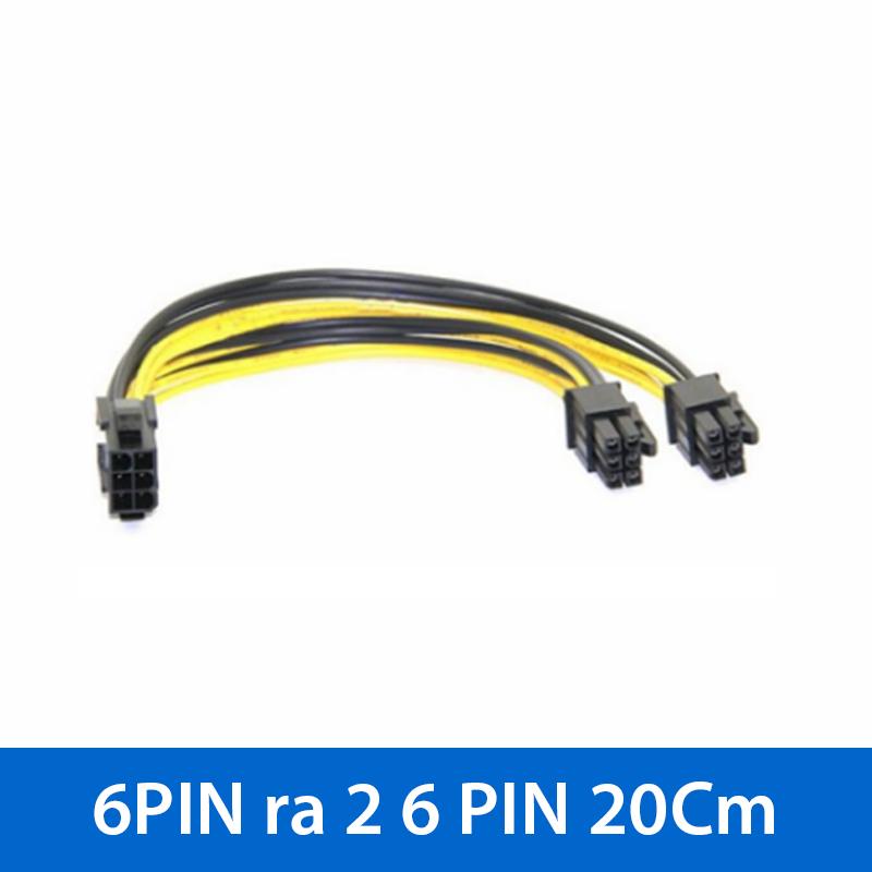 Dây cáp chia nguồn 6 pin ra 2 nguồn 6 pin cho 2 vga card 20cm
