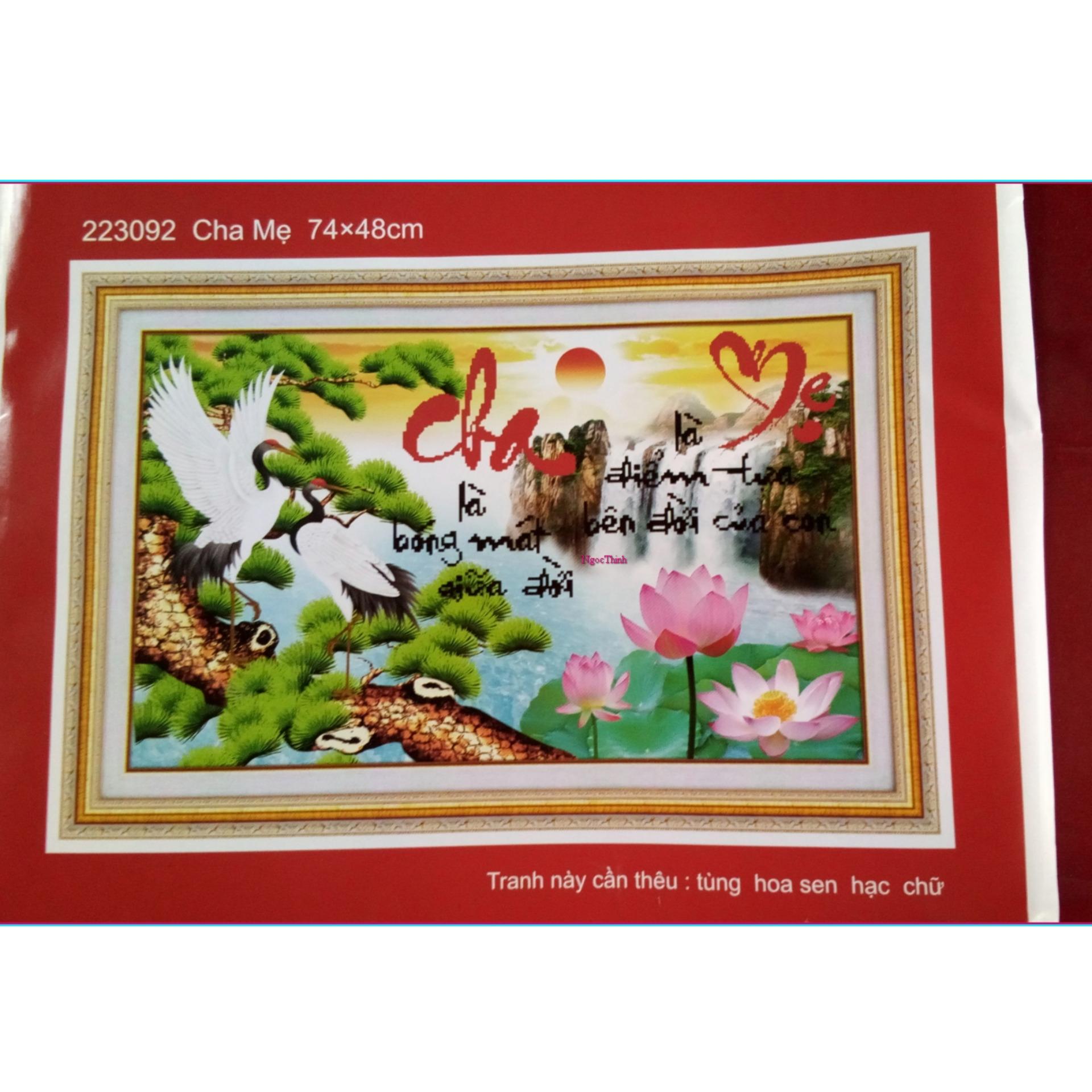 Tranh thêu chữ thập Cha mẹ DLH-223092-Siêu thị tranh thêu