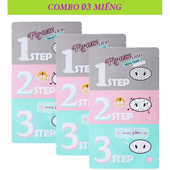 COMBO 3 Mặt Nạ Lột Mụn Đầu Đen 3 Bước Holika Holika Pig Nose Clear Black Head 3-Step Kit - 30ml