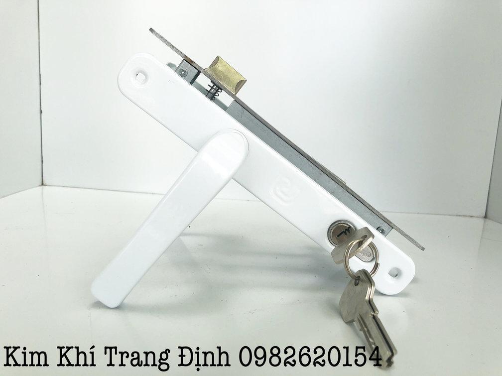 Bộ Khóa Tay Gạt Lắp Cửa Nhôm Hệ 4400 Việt Pháp (Trắng)