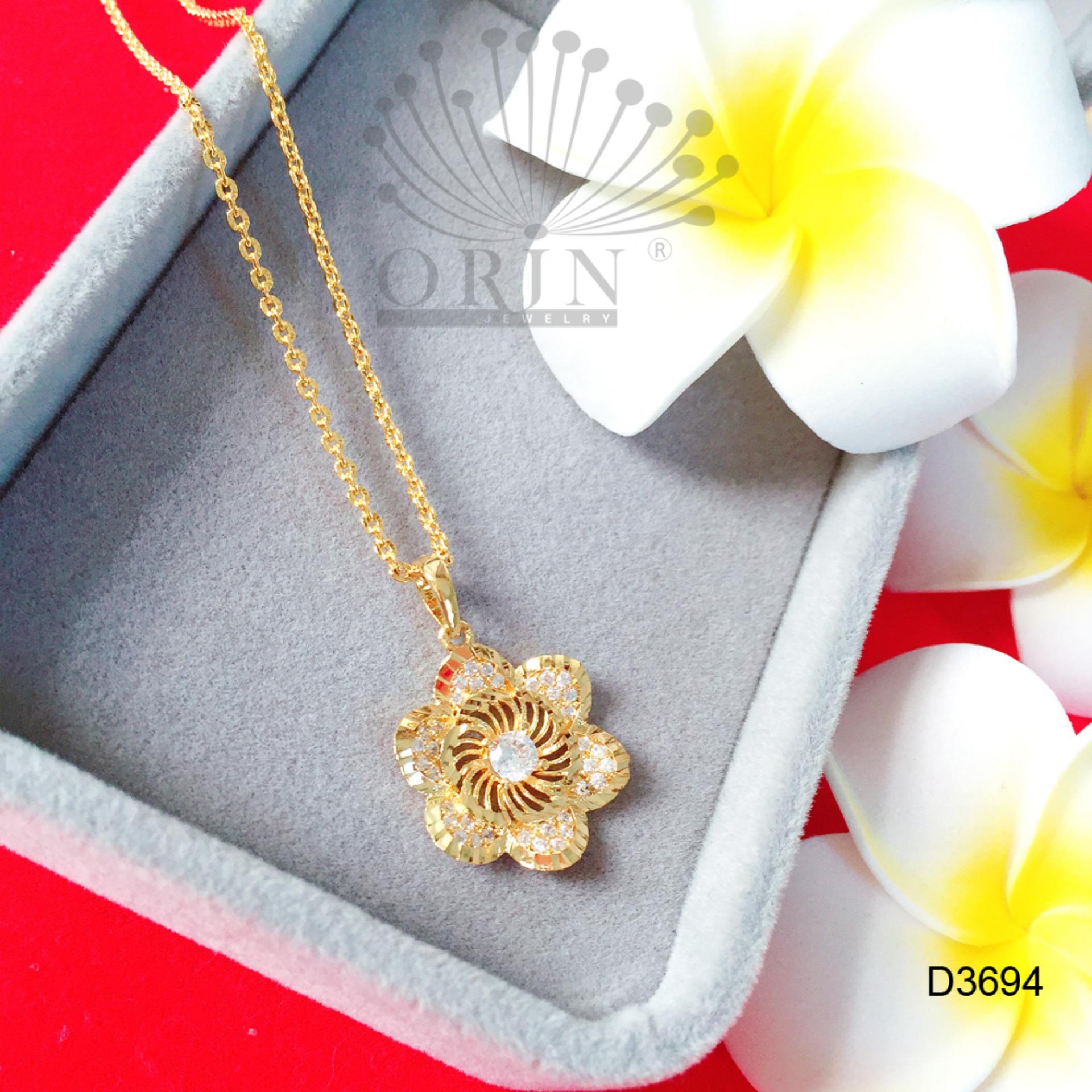 Dây chuyền mặt hoa 6 cánh đính đá cao cấp Orin D3694 - Long Tien