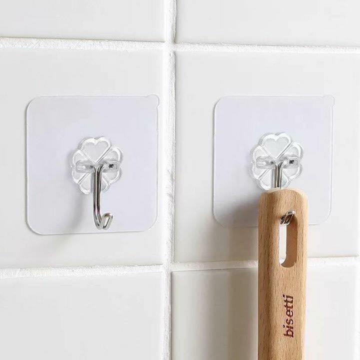 Bộ 10 Móc treo dán tường siêu dính trong suốt