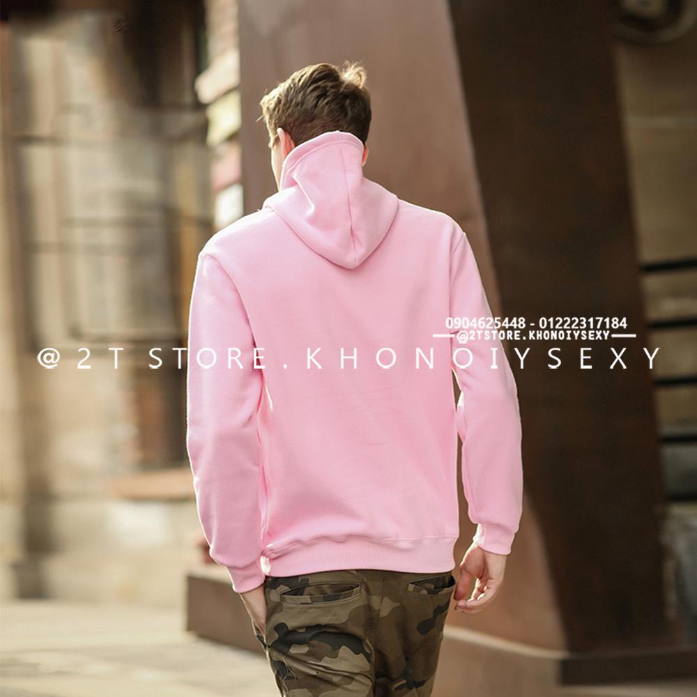 2T STORE ÁO KHOÁC HOODIE NỈ CÓ NÓN TRƠN MÀU HỒNG 2TAKN08001-3.jpg