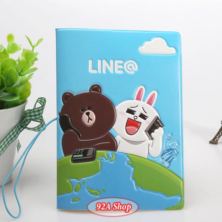 Vỏ hộ chiếu Passport Hoạt Hình Line 3D