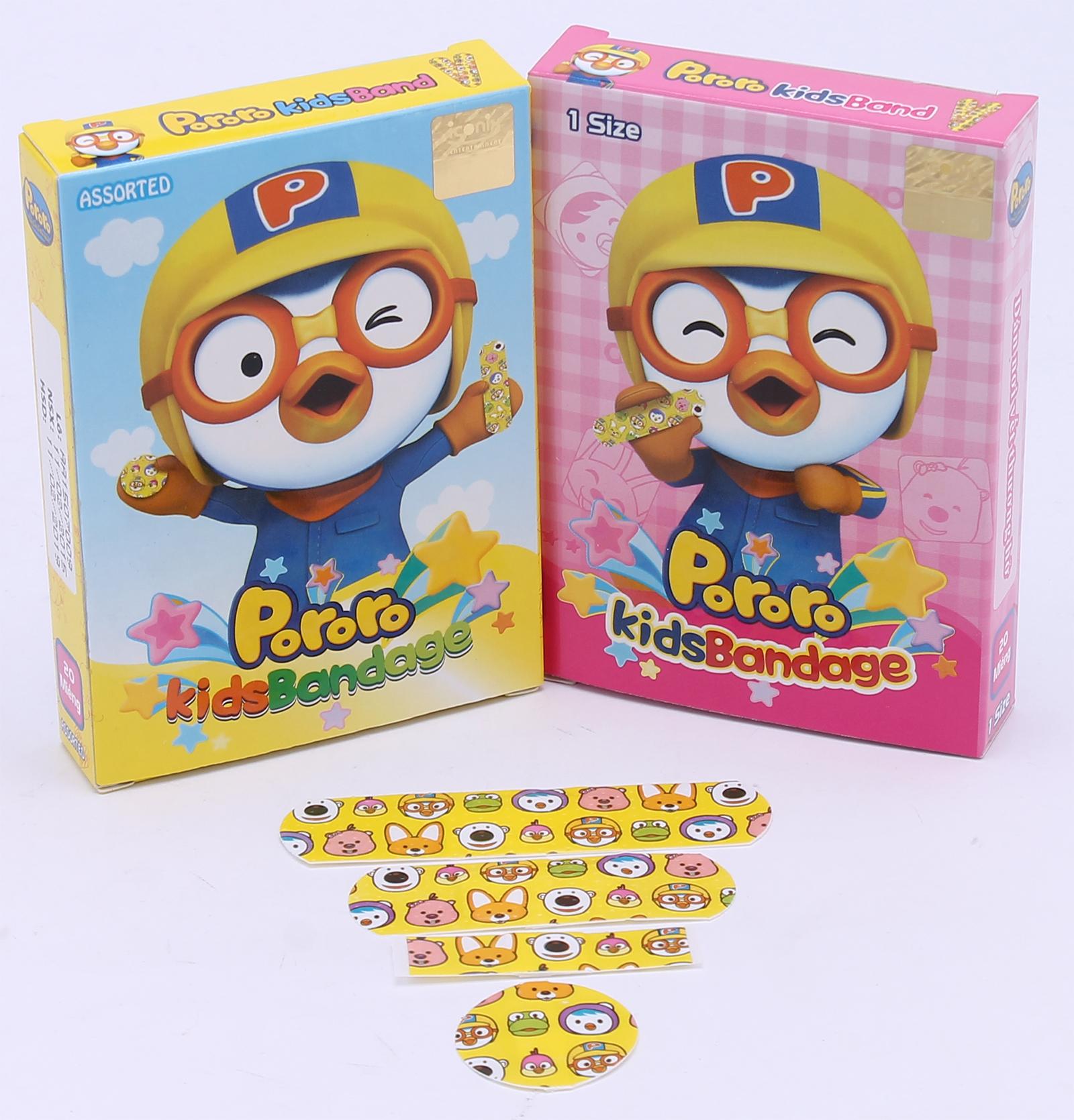 Combo băng keo cá nhân pororo nhiều kích cỡ và pororo một kích cỡ