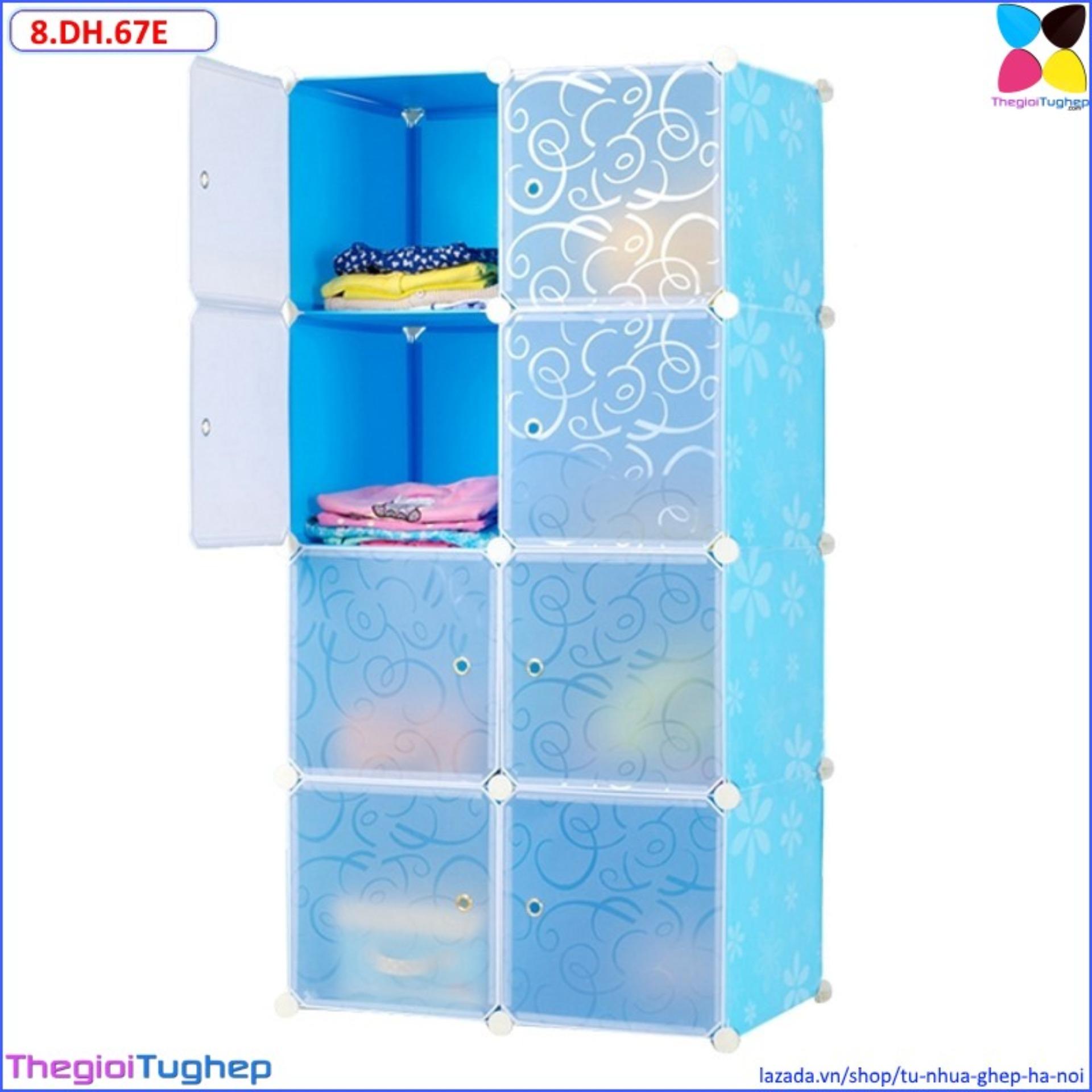 Tủ nhựa lắp ghép đa năng 8 ô, cánh trong -8.dh.67e