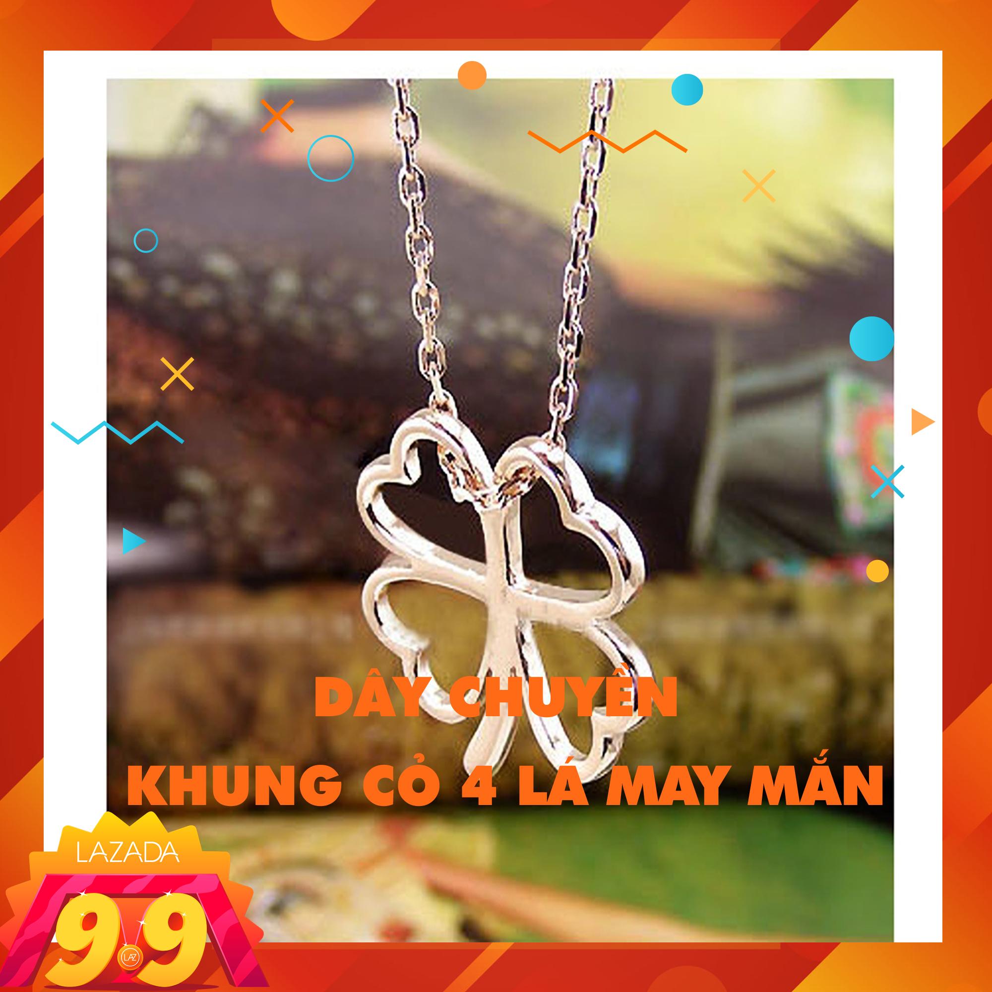 Dây chuyền khung cỏ 4 lá may mắn