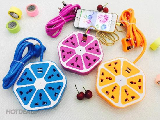 Ổ cắm điện hình trái cam có cổng usb cao cấp