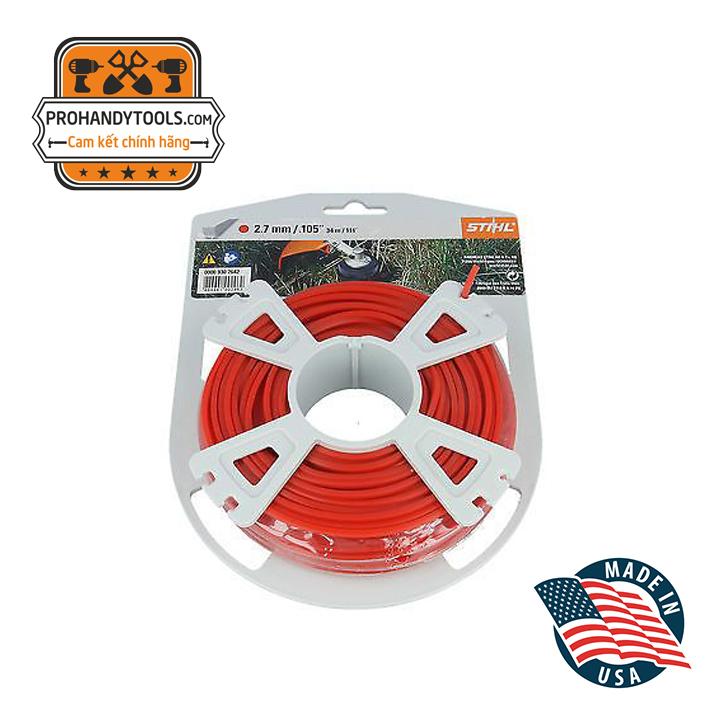 Dây cước cắt cỏ stihl 2.7mm x 34m - made in usa - sợi vuông