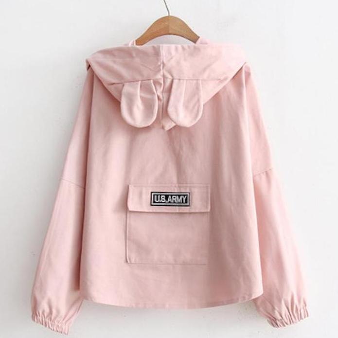 Áo khoác hoodie nữ tay dài us army nón tai gấu ltta1271 ltta1272