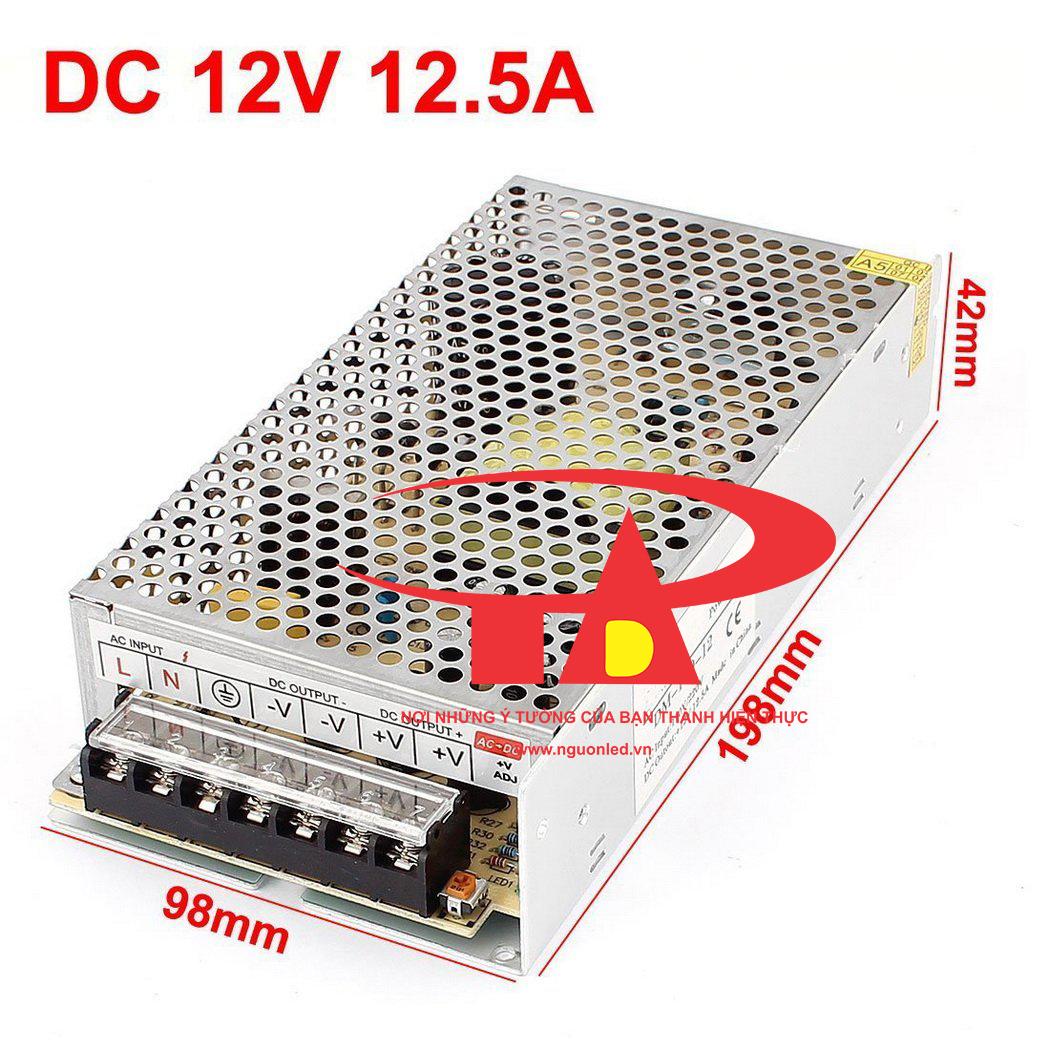 NGUỒN TỔ ONG 12V 12.5A, 150W, (NÊN MUA) GIÁ RẺ, CHẤT LƯỢNG, ĐỦ AMPE, BH 6 THÁNG, DÙNG CẤP NGUỒN DC 12V CHO ĐÈN LED, CAMERA, TỰ ĐỘNG HÓA, BOARD MẠCH ĐIỆN TỬ