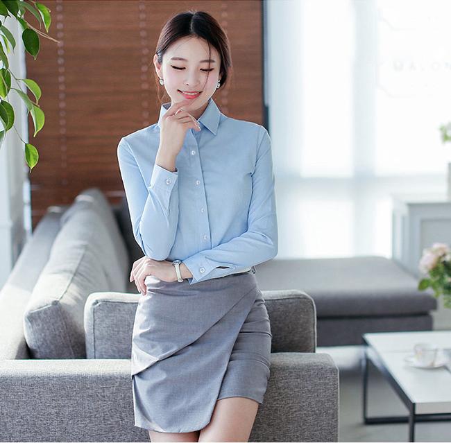Sơ mi công sở nữ ( xanh nhạt) trẻ trung sang trọng