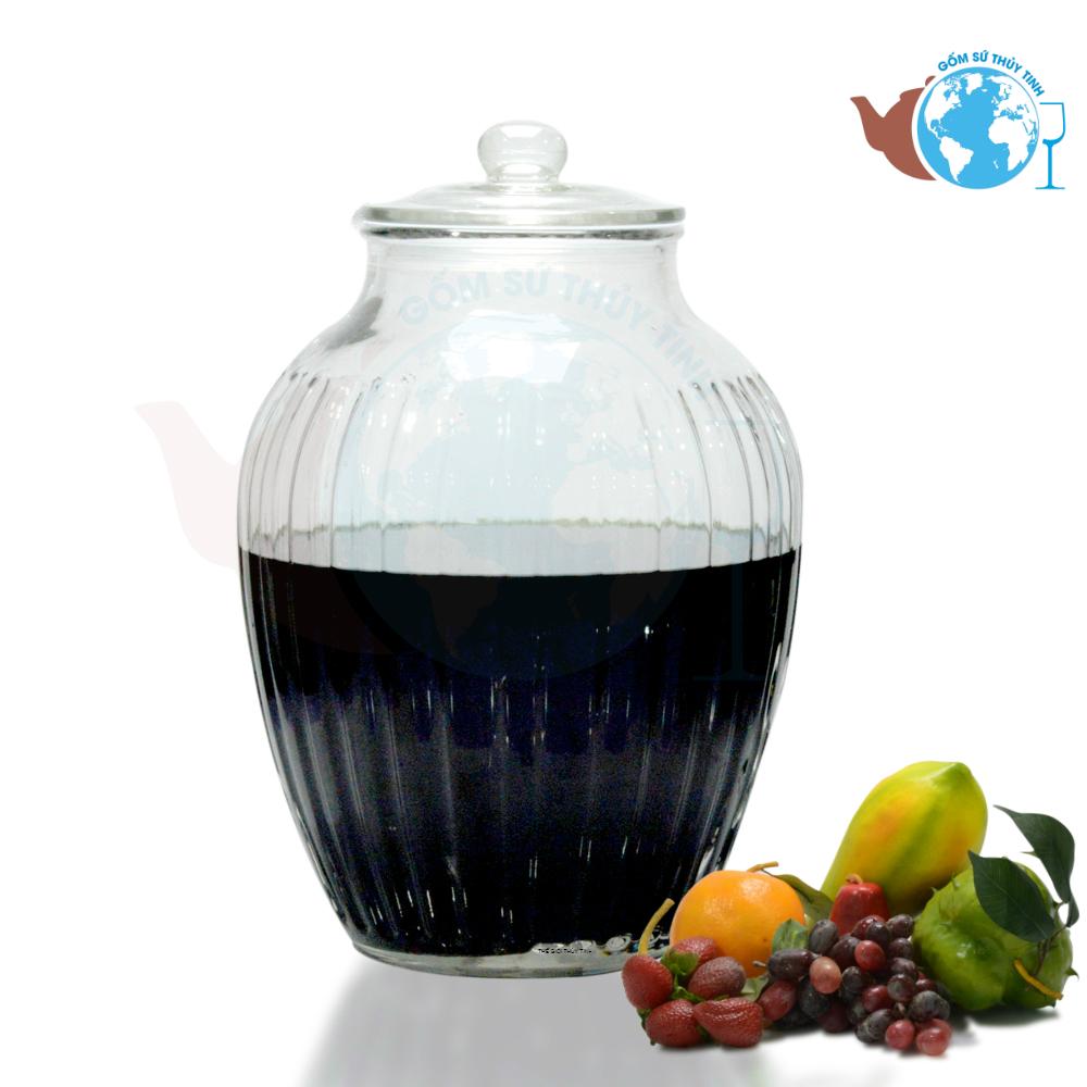 Bình thuỷ tinh ngâm sâm 217 - 20lít không van, bình 20 lít quả bí sọc, bình thuỷ tinh 20 lít