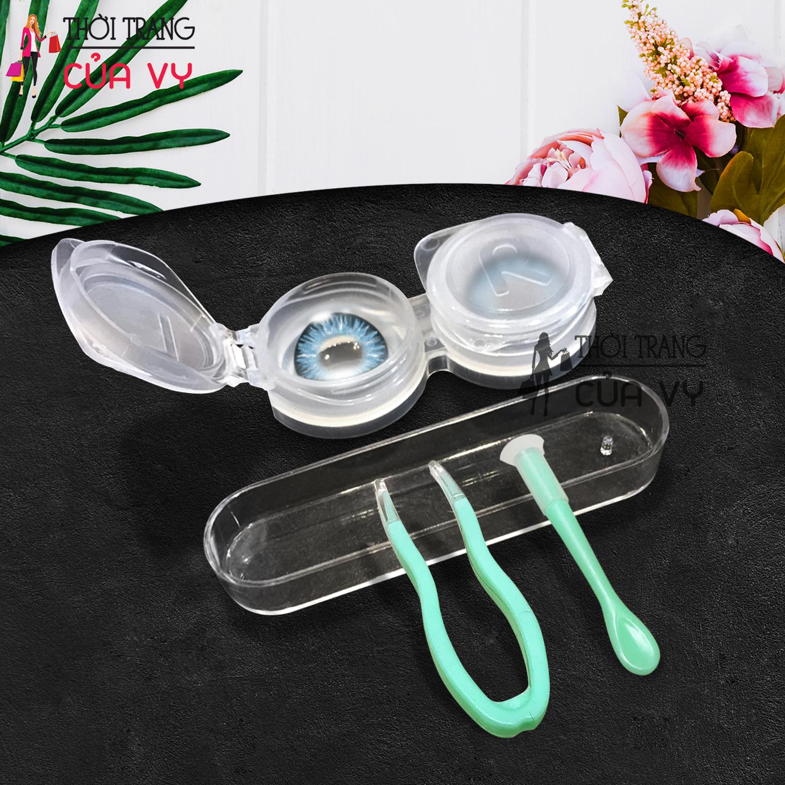 COMBO DỤNG CỤ HỖ TRỢ ĐEO - GẮP LENS VÀ HỘP ĐỰNG LENS KÍNH ÁP TRÒNG MÀU XANH LÁ