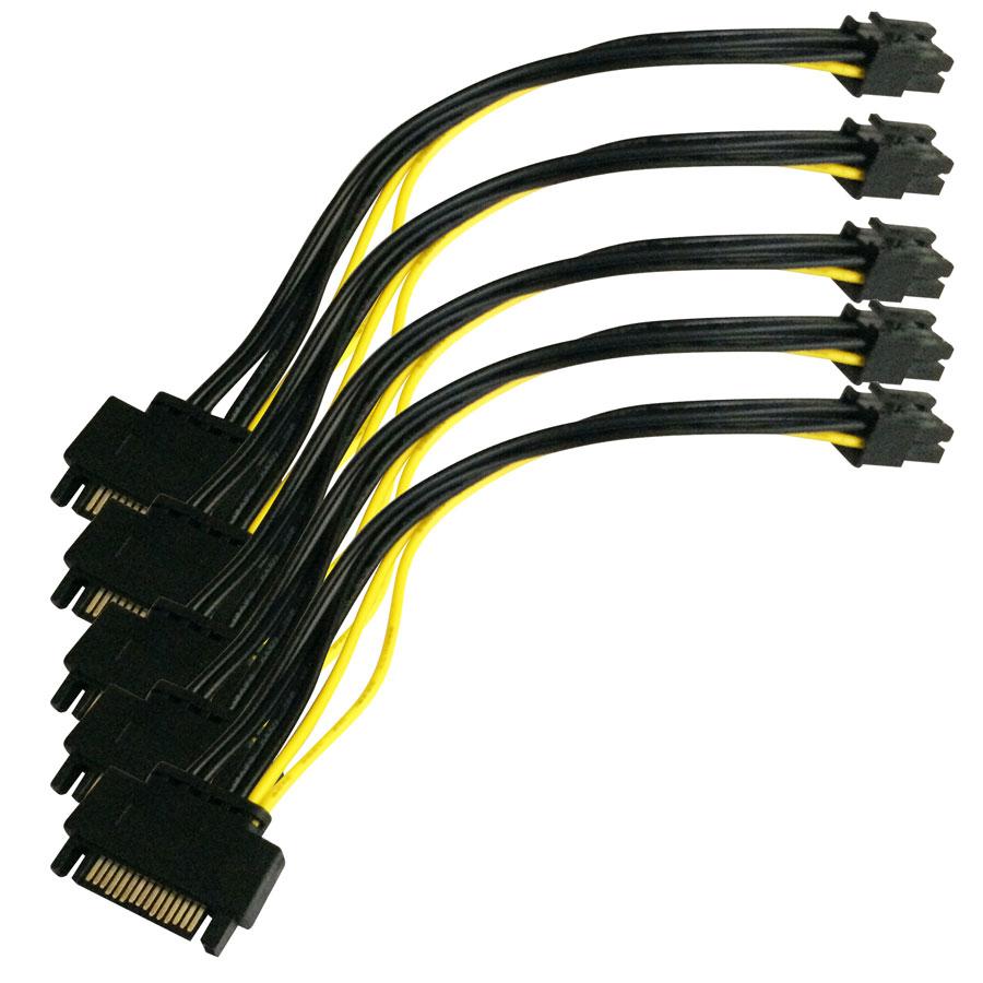 [HCM]Bộ 5 Cáp chuyển đổi nguồn SATA sang IDE 6 Pin siêu tiện dụng