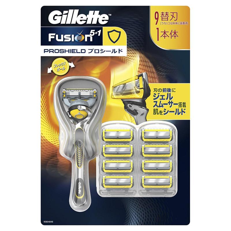 Bộ dao cạo râu và 9 lưỡi dao cạo Râu Gillette Fusion Proshield 5+1 - Nhật bản nhập khẩu