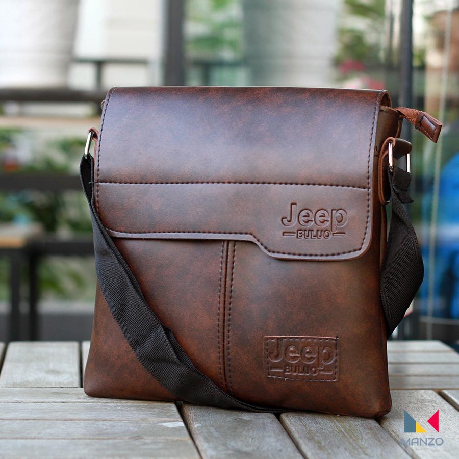 Túi Đeo Chéo Nam, túi đựng Ipad Jeep (2 màu Đen, Nâu) nhiều ngăn có khóa kéo Manzo TDC005 - Phong cách Hàn Quốc