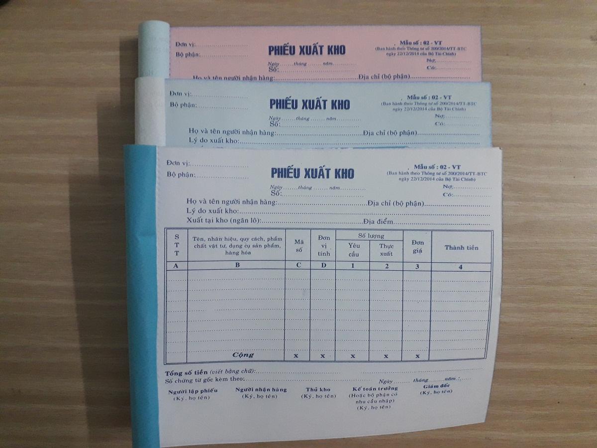 Phiếu Xuất Kho 3 Liên A5 ( KT : 16 cm x 20 cm) ( 50 bộ)