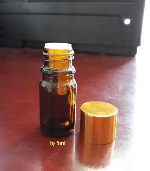 Combo 20 lọ thủy tinh nâu 5ml nhỏ giọt nắp xi vàng