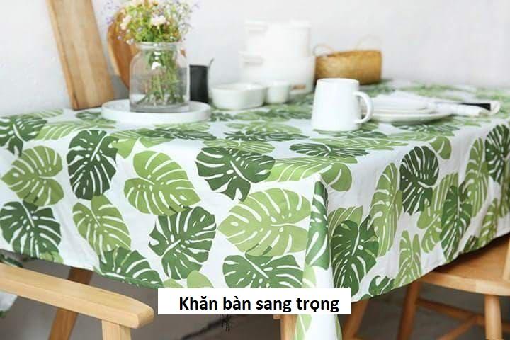 Khăn trải bàn họa tiết lá lớn