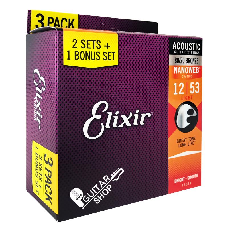 Hộp dây đàn elixir 80/20 nanoweb chính hãng
