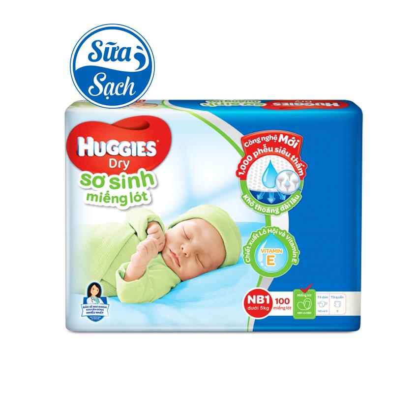 Miếng lót Sơ Sinh Huggies Newborn 1 100 miếng