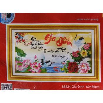 Tranh thêu chữ thập gia đình 88824