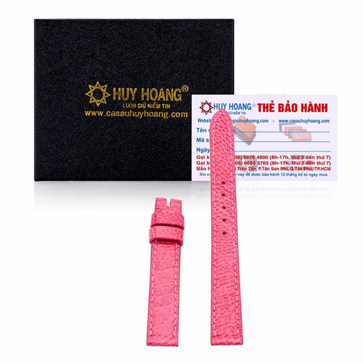Hl8420-12 - dây đồng hồ da đà điểu size 12 màu đỏ