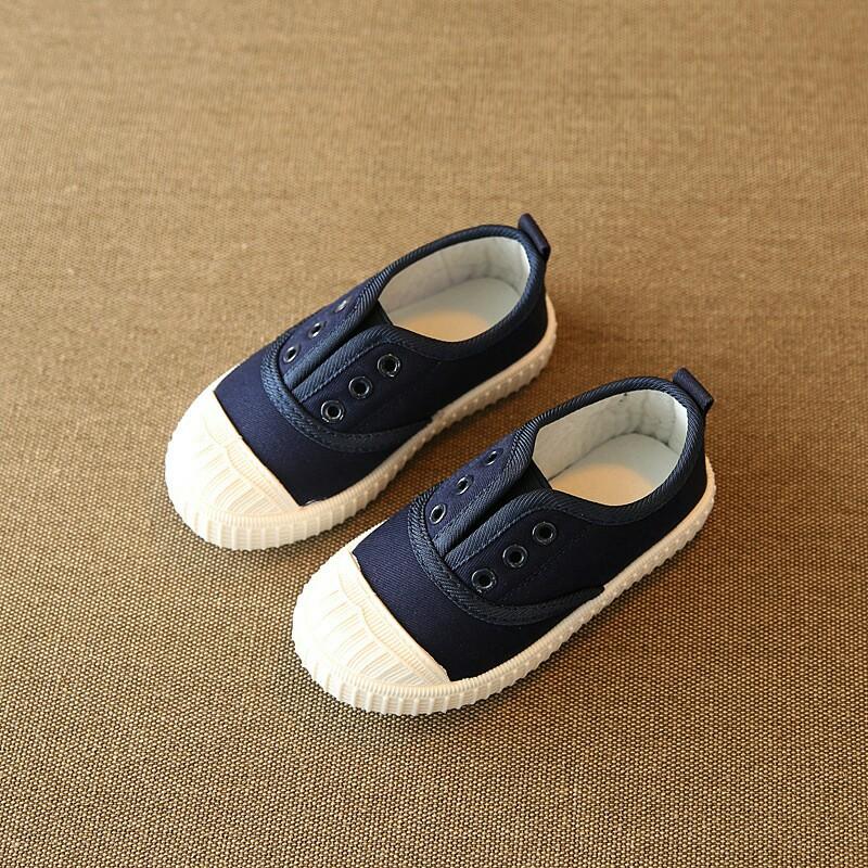 Giầy Slip on vải đế dẻo cho bé trai - Màu Tím Than