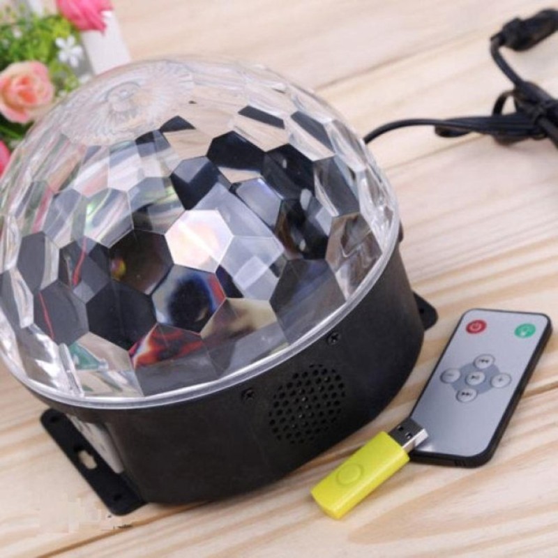 Den Chieu Sao - Đèn pha lê 7 màu NA505, đèn chiếu sao thiên sứ - Đèn xoay sân khấu nhấp nháy có điều khiển + Tặng USB Cao Cấp - Bảo hành uy tín bởi