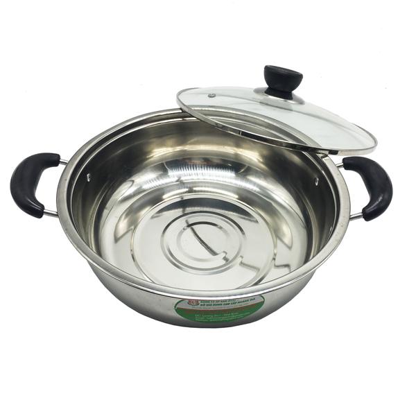 Nồi lẩu inox cao cấp Hoàng Gia loại quai nhựa size 28cm