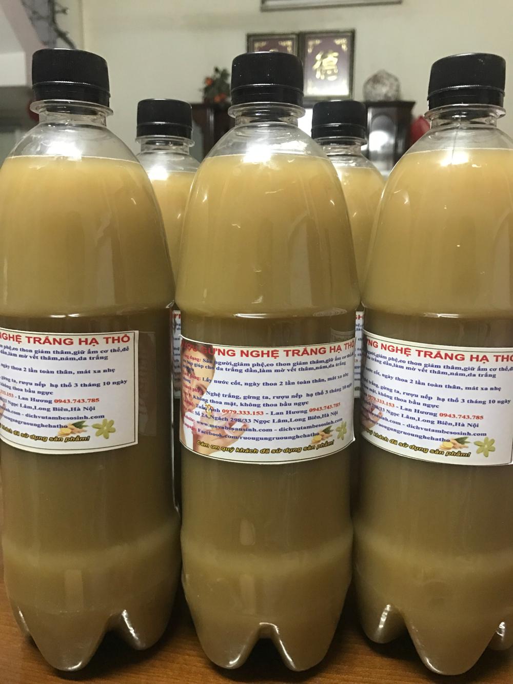 Cốt gừng nghệ trắng hạ thổ cho mẹ sau sinh bôi phòng gió, làm đẹp 1000ml