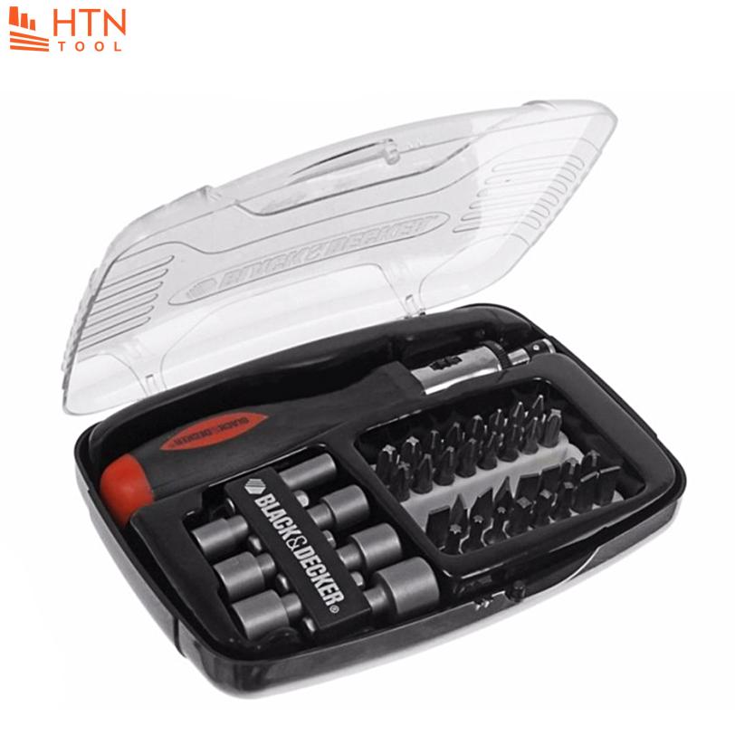Black+decker - bộ tay vặn tự động đầu tuýp đầu vặn vít 40 chi tiết a7062-xj