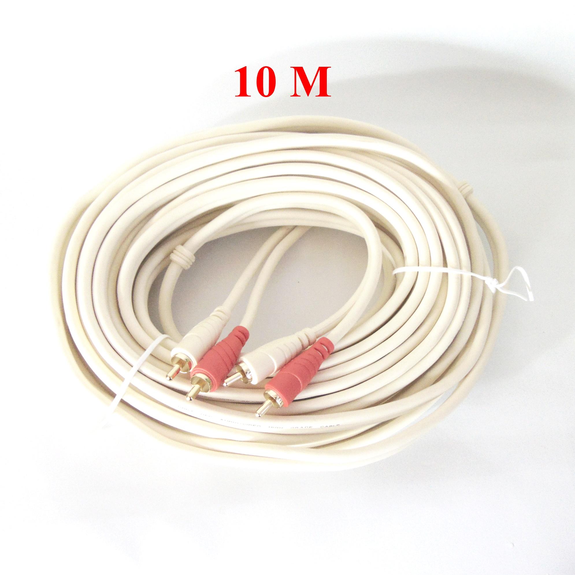 Cáp loa 4 đầu hoa sen rca dài 10m q2r