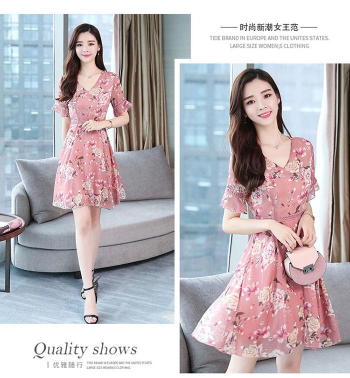 Đầm xoè hoa elisa phối ren _d548