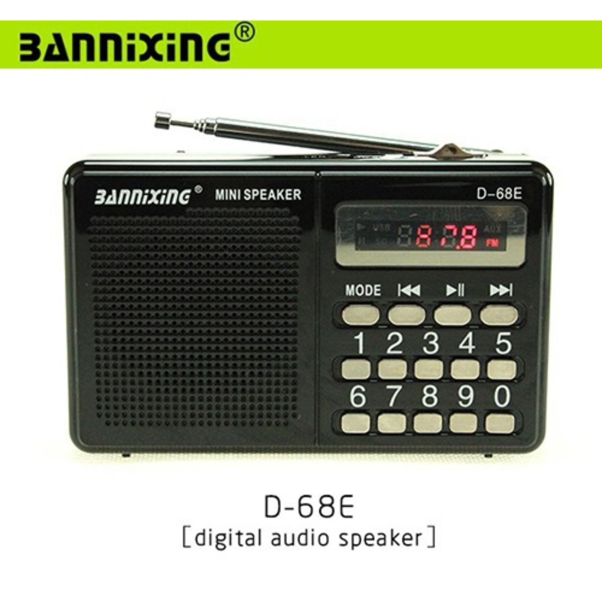 Bannixing d-68e - radio, đài fm, máy nghe nhạc đa năng, thẻ nhớ, usb
