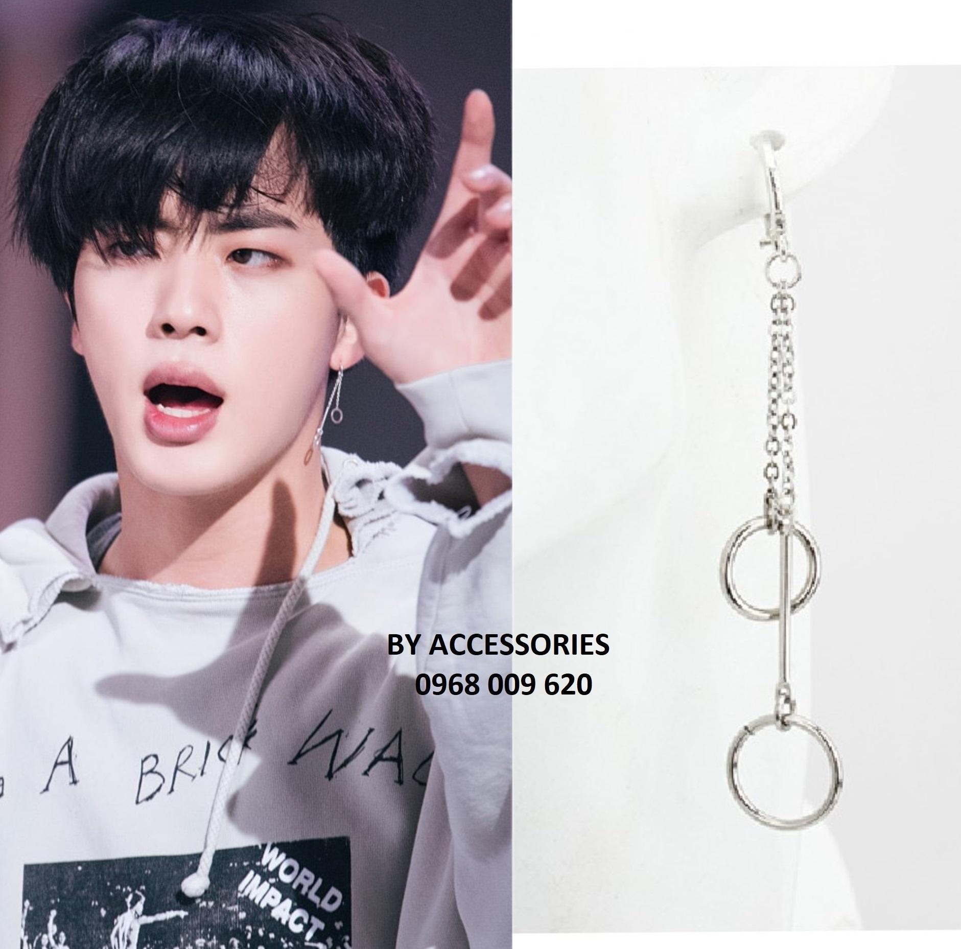 Khuyên tai titan unisex FakeLove Jin BTS 1 chiếc không gỉ