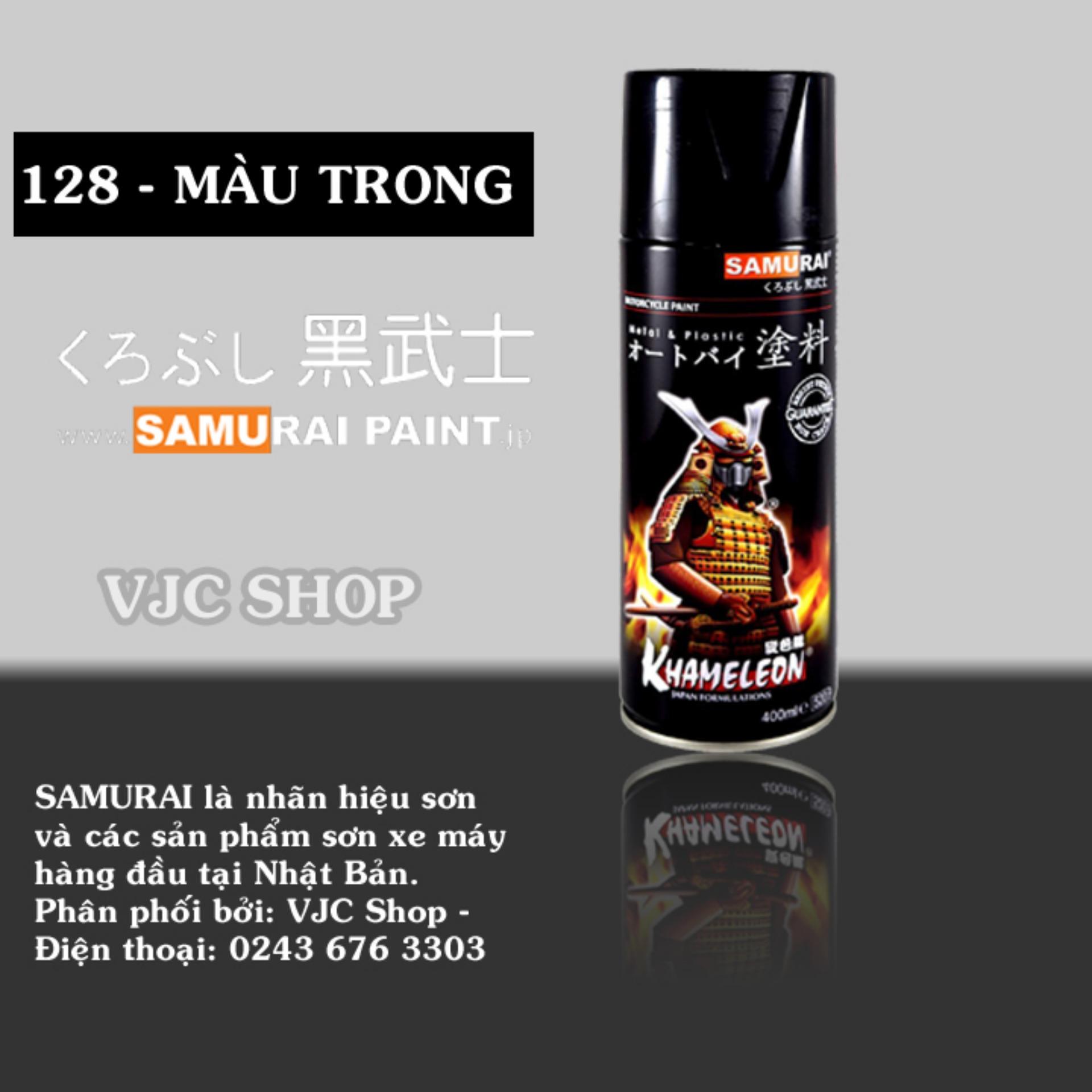 Chai sơn xịt sơn xe máy samurai màu trong 128