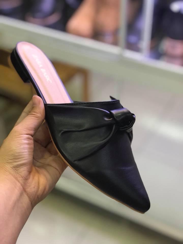 Dép mules phối nơ
