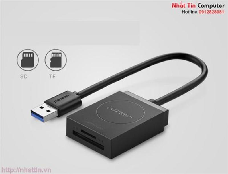 Đầu đọc thẻ USB 3.0 hỗ trợ SD/TF chính hãng Ugreen UG-20250 cao cấp
